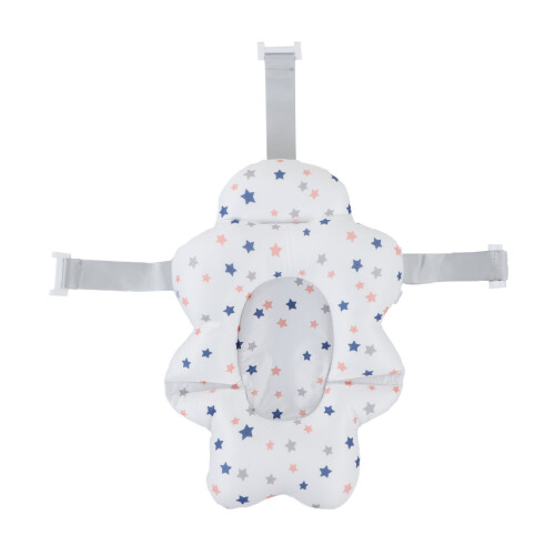 Baby Bath Seat Foldable, Soft Polyester Support Mat, White, 57cm 2