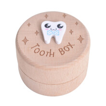 Tooth Keepsake Box Wood Tooth Saver Container For Kids Hair Storage Keepsake Box Nursery Decor Memorial Collectible