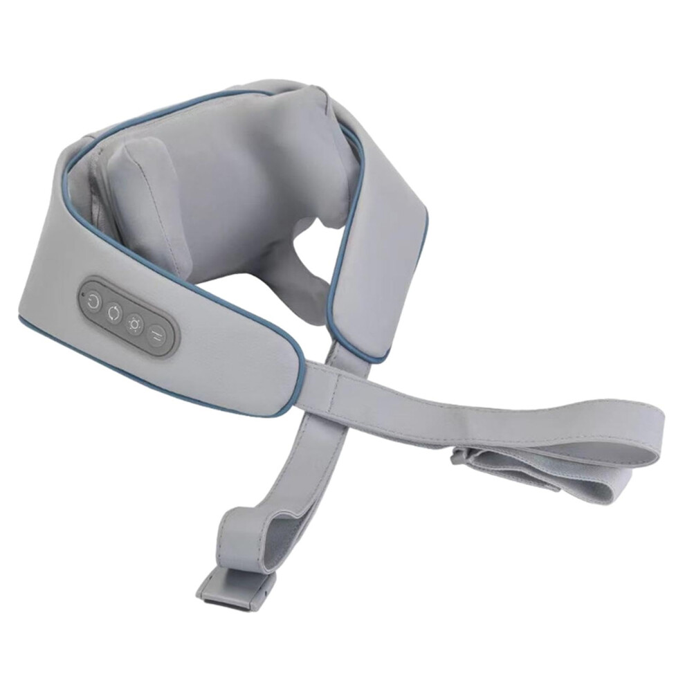 Blue/Gray Neck Massager With Heat Rechargeable Shoulder And Neck Massage Shawl Back Massager