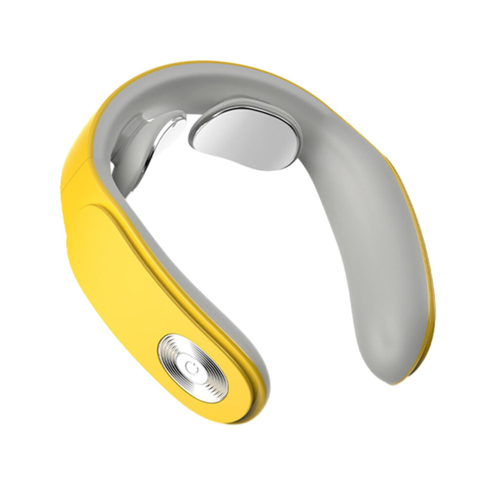 Yellow Cervical Massager Usb Charging Neck And Shoulder Relaxer For Chiropractic Relief And Neck Spine Alignment Version