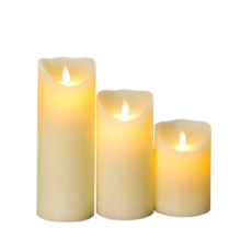 Real Wax Flameless Candles, Battery Operated LED Candle with Led Remote Control and Moving Flame, Flickering Flame Technology and Timer Function for S