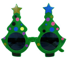 Christmas Santa Beard Glasses Frame-Green Christmas tree