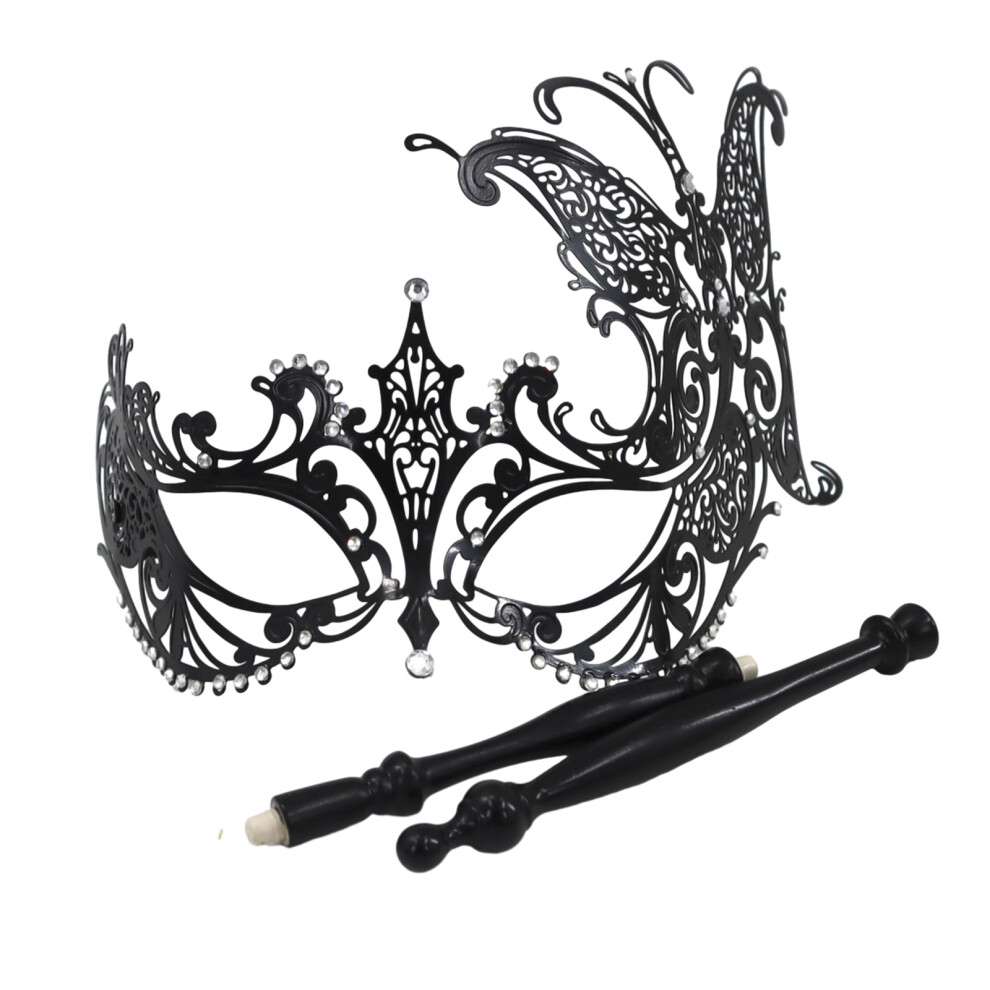 Womens Flower Masquerade Mask Halloween-Wrought Iron Butterf 7754000479061