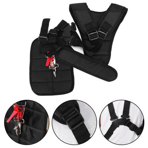 Double Shoulder Harness Strap for Garden Trimmer, Nylon, Black