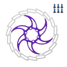 180mm Bicycle Disc Brake Rotor, Stainless Steel, 6Bolt Mounting, Heat Dissipation, Mountain/Road Bike, Purple
