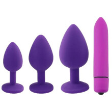 Soft Beginner Anal Beads Set Soft Silicone Anal Toys For Women Men Couples, Beads Purple, Anal Trainer Kit