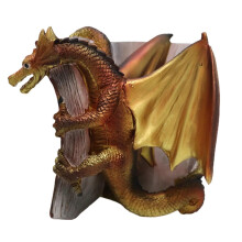 Fermalibri a forma di drago in resina, scultura decorativa mitologica, fermalibri a tema fantasy, ornamenti per mensole, statue di ispirazione