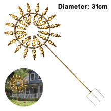 Kinetischer Windspinner, einzigartige Metallwindmühle, Windmühlenornament, Gartendekoration, Windspinner für den Außenbereich, goldene