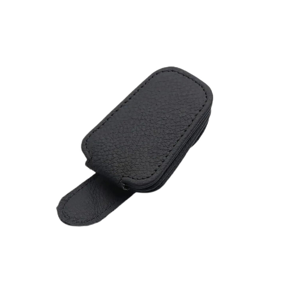 Sunglasses Holder For Car Magnetic Sun Visor Mount Leather Eyeglasses Holder Clip Hanger Black 9339159446560