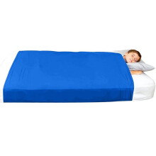 Sensory Bed Sheet Compression Sheet For All Ages, Alternative To Weighted Blankets, Firm Pressure For Sleep, Blue Full