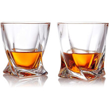 Whiskey Glasses Set, Lead-Free Glass Tumblers in Satin-Lined Gift Box, 10oz Scotch Glasses with Elegant Design for Connoisseurs