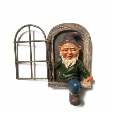 Weerbestendig: Tuindecoratie voor buiten, gemakkelijk op te hangen voor tuin, veranda, gazon, bomen, huis, kantoormuren (schattige elf)
