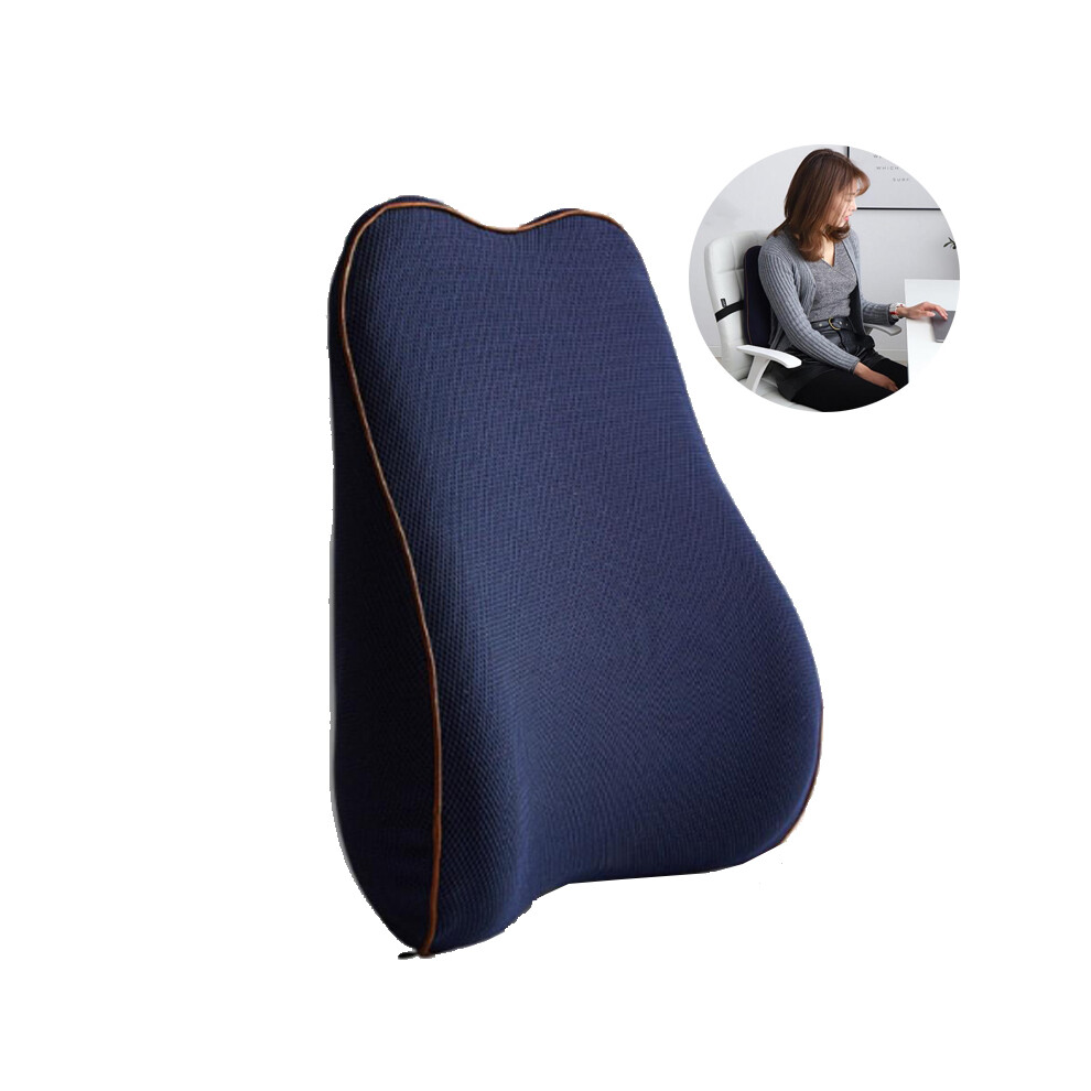 Temperature-Sensitive Sponge Lumbar Support, Ergonomic Back Rest For Office Chair, Breathable Mesh Cover, Back Pain Relief, Adjustable Straps, Ideal F