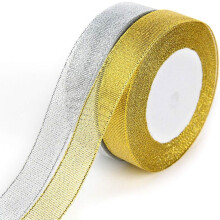 Kompaktes Nähset mit metallisch glitzerndem Band, perfekt für DIY-Heimdekoration, weiche, glänzende Textur, vielseitig einsetzbar, z. B. für