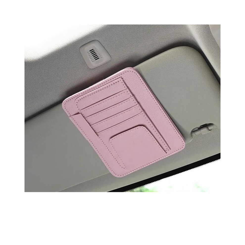 Sunglass Holder Car Glasses Storage Sun Visor Organizer Ic Card Clip Pocket Pouch Pink 9323874184043