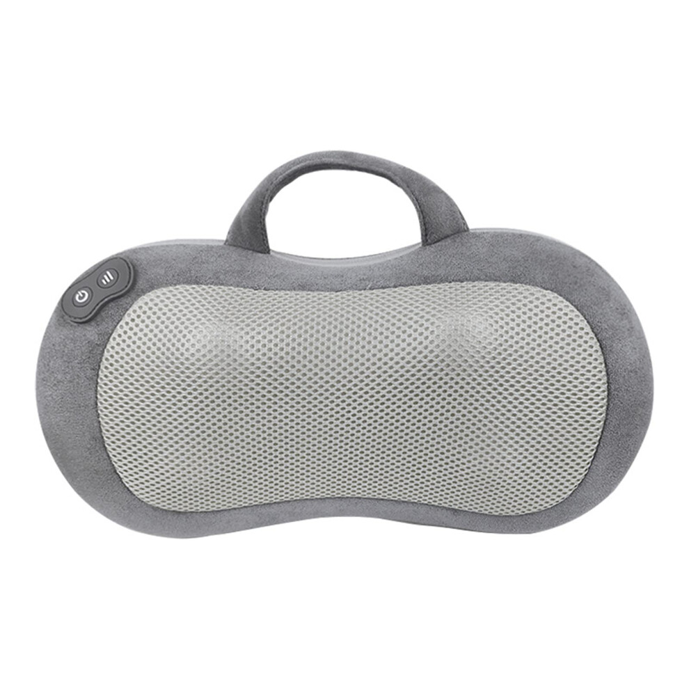 Portable Car Rechargeable Waist Shoulder Neck Massager Multifunctional Heating Home Cervical Massage Pillow Grey