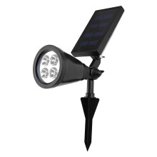 Luminária solar externa com sensor crepuscular, painel solar e luz ajustáveis separadamente para jardim e caminho, luz branca quente.