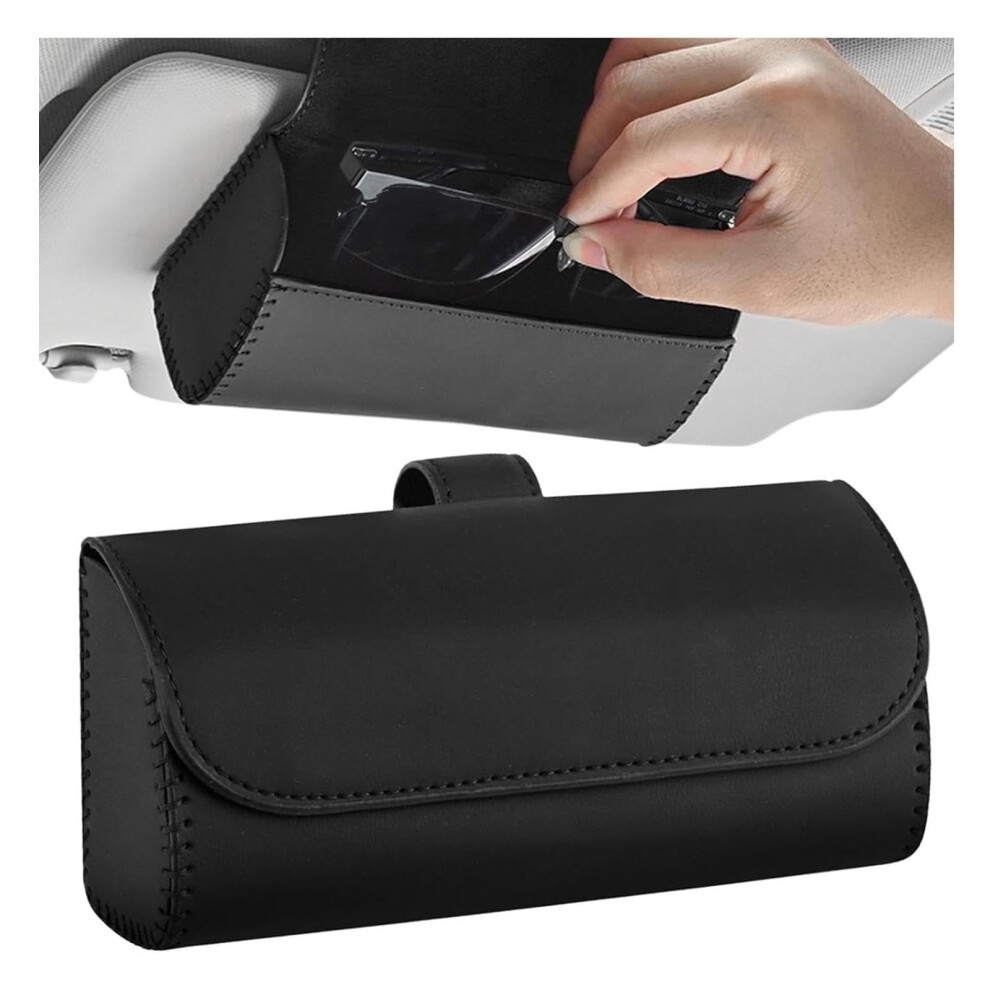 Car Sunglasses Case Leather Auto Organizer Glasses Storage Box Visor Holder 9323874184104