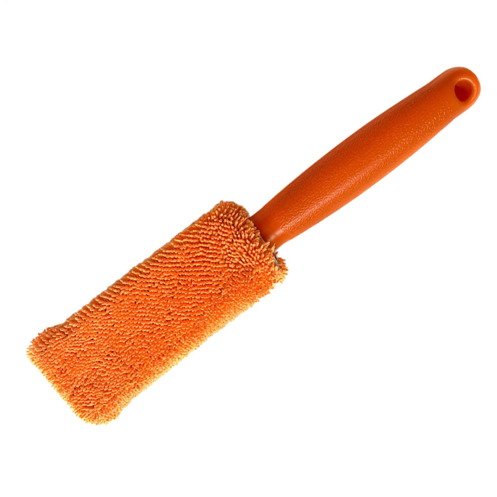 Rim Brush For Wheel Cleaning Soft Microfiber Design, Nonslip Scrubbing, Quickdrying, For Rims, Rvs, Convertible Tops Orange 9339159446973