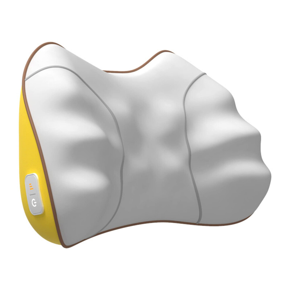 Yellow Lumbar Hot Compress Massage Pillow Shoulder And Neck Massager With Intelligent Timing