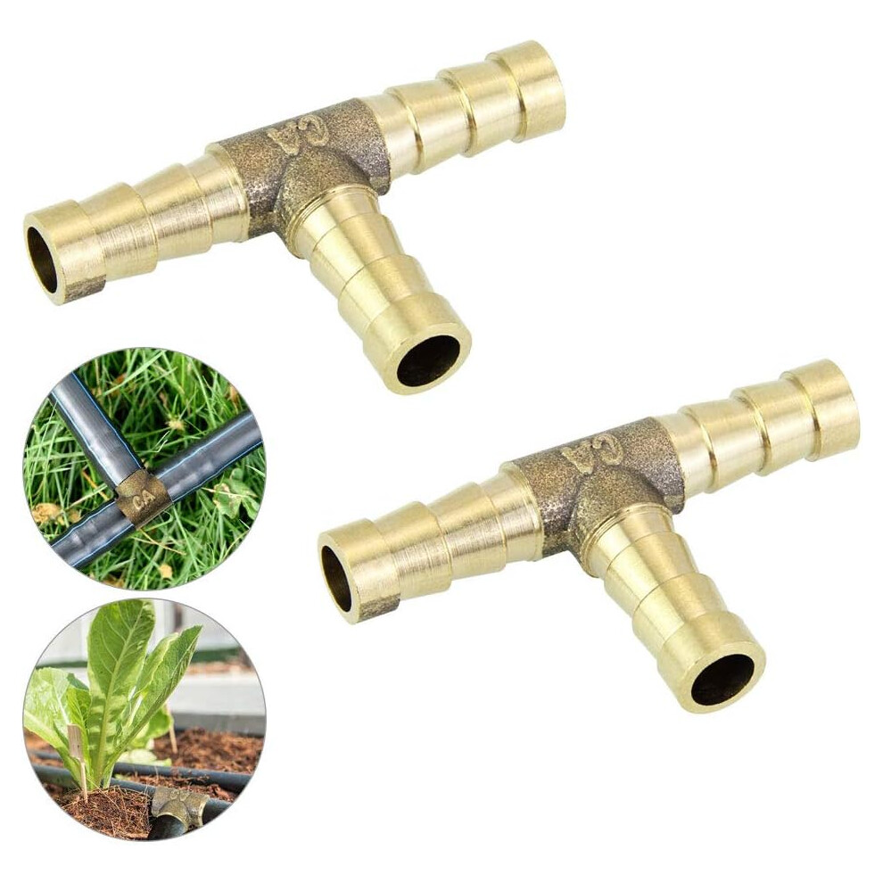 Three Ways Fitting For Air Water Oil, High Temperature Ductility Brass Material, Low Magnetic Permeability T Brass Hose Barb Easy Installation 9489125702128