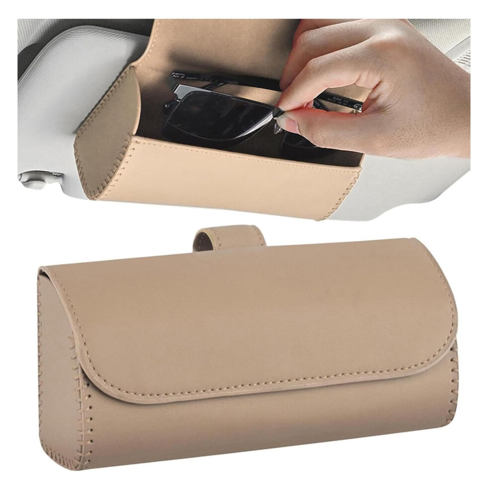 Car Sunglasses Case Leather Car Visor Glasses Storage Box Holder Auto Organizer 9067246041656