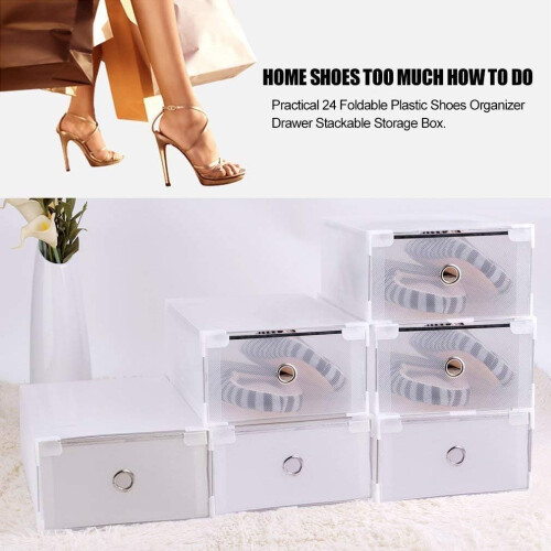 Tool-Free Setup Drawer Type Acrylic Transparent Organizer, Moisture Resistant Foldable Plastic Design for Multi-Room Use, Easy Installation Stackable 1