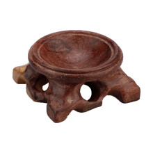 Support sphérique unique pour boule de cristal, décoration en bois fabriquée à la main, socle d'exposition en bois naturel, support en bois pour
