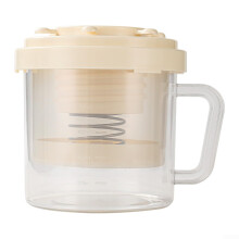 Yogurt Strainer With Fine Mesh And Lid For Pressure Filtration In Dairy Preparation And Creamy Whey Separation (White)