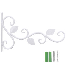 Support mural décoratif pour plantes, fixation murale résistante aux intempéries, crochet vintage en forme de feuille pour suspendre lanternes,