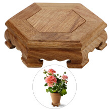 Piedestal de afișare pentru obiecte de artizanat pentru decor estetic, suport hexagonal din lemn oferă stabilitate și stil pentru obiectele tale