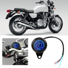 Motorrad LCD-Tachometer Kilometerzähler Anzeige 7 Farben, Schwarze Eisenschale