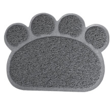 Cat Litter Mat PawShape NonSlip PVC Placemat, Grey, Absorbent, Easy To Clean, For Cats Dogs Puppies, Litter Tray Pad