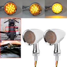 Motorrad Blinkerglas Rücklicht 2 Stück Vintage Gitter Mod Zubehör Weiß