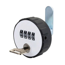 School Drawer Door 4 Digital Round Padlock with Key Combination Cabinet Cam Lock 1Pcs(26MM) 4Digit Padlock