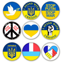 Spille di supporto all'Ucraina resistenti, dai colori vivaci, con chiusura a spilla di alta qualità, robuste, in ferro e plastica, rimovibili e