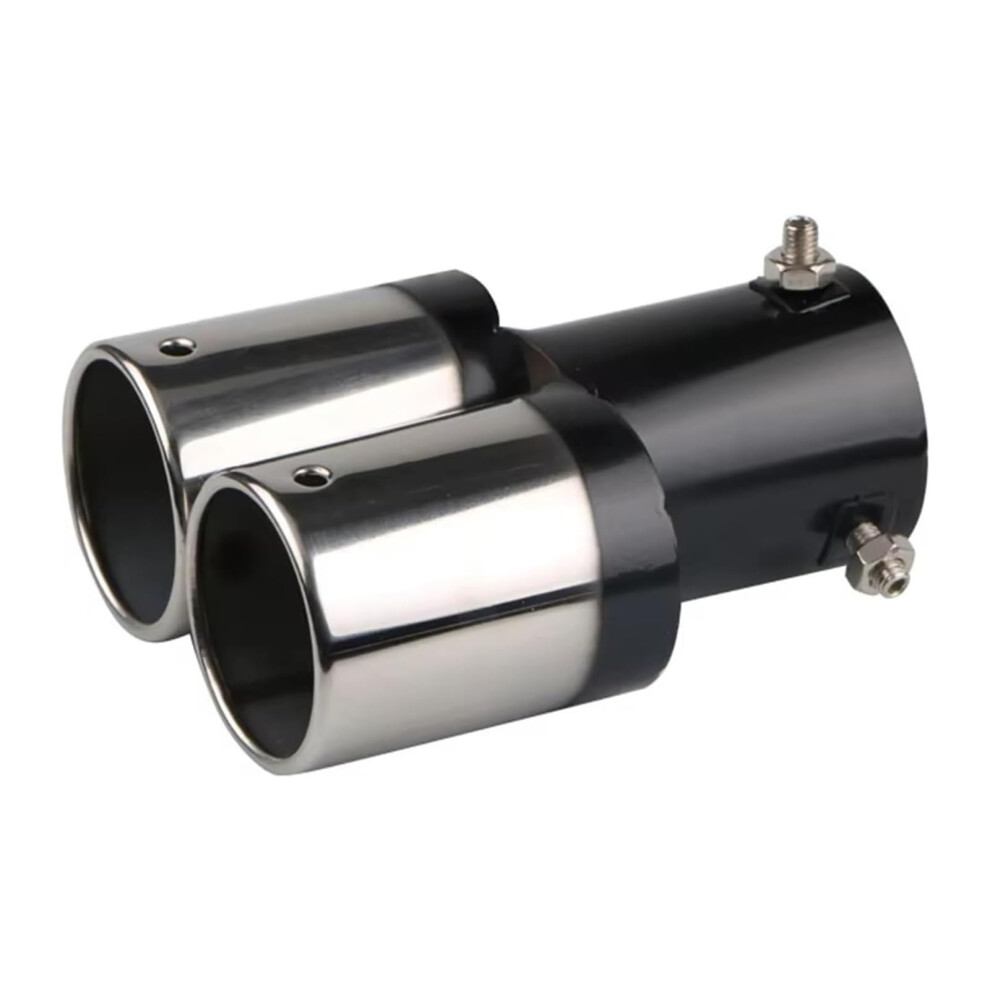 Exhaust Tips Stainless Steel Double Tips Straight For Car Tail Pipe Muffler Silencer Accessories Black 9067246042509