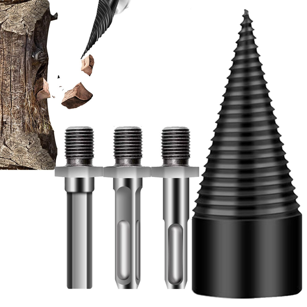 Wood Splitting Drill Bit 32mm Steel For Kindling Splitter Detachable Heavy Duty Accessories Outdoor Farm Home Use-image-OPC-PN8QCDB-NEW
