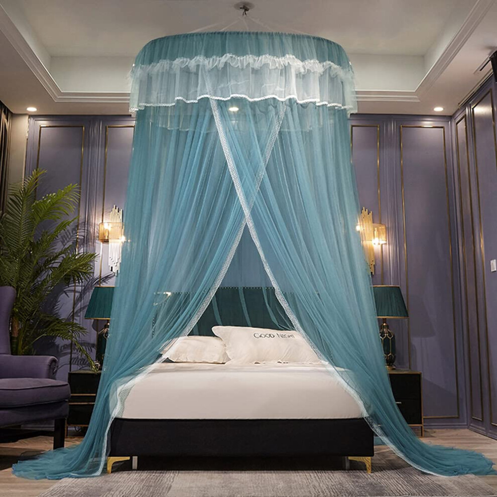 Mosquito Net Large Dome Canopy Bed Net For Girls Butterfly Princess Multicolor Fits Adults Teens Children Crib Blue