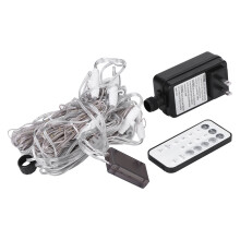 Luzes de corda movidas a energia solar para uso interno e externo, à prova d'água, com controle remoto sem fio, elegantes para festas, com malha de