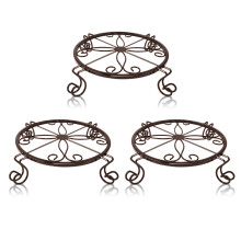 Support pour pot de fleurs d'intérieur et d'extérieur, élégant et facile à utiliser. Porte-pot robuste en métal, résistant à la rouille.