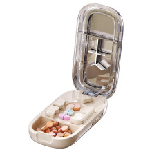 Tablet Cup Portable Medicine Crusher Daily Medicine Organizer For Travel Camping School Adults Seniors Creamy