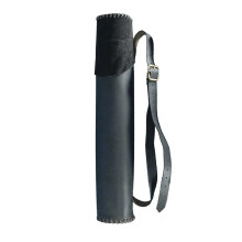 Bow Arrow Quiver Holder Leather Archery Bag With Shoulder Strap Back Strap For Adults Target Practice Black One Size