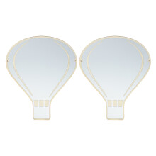 2Pcs Acrylic Hot Air Balloon Wall Mirror With Wooden Frame For Kids