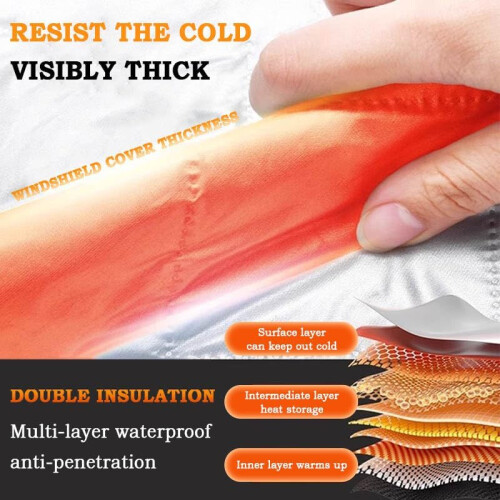 Car Windscreen Cover, Windshield Ice Snow Shield, Front Screen Sunshade 230x145cm 2