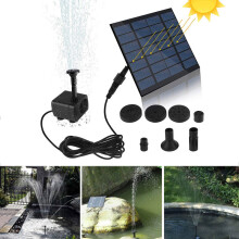 Soldriven vattenfunktion, 7V1.2W fontänpumpsats med fyra sprinklerhuvuden för anpassningsbar utomhusdekor, aktiveras direkt i solljus