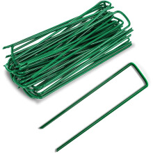 Gartenpfähle, robuste Bodenanker für Gartenprojekte, stabiler Stahl mit scharfen, abgewinkelten Enden, 50 Stück langlebige Heftklammern für