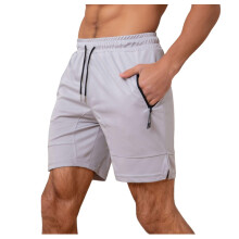 Sports Shorts Men's QuickDrying Breathable Sweat Shorts With Zip Pocket Lightweight Trunks Running Training Gray S