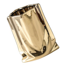 Strukturierte Keramik-Blumenvasen, galvanisierte-Gold