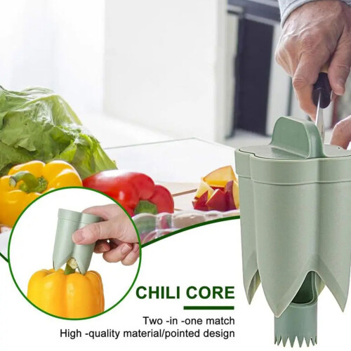 green bell Pepper Corer - Hassle-free Core Removal Guaranteed 1